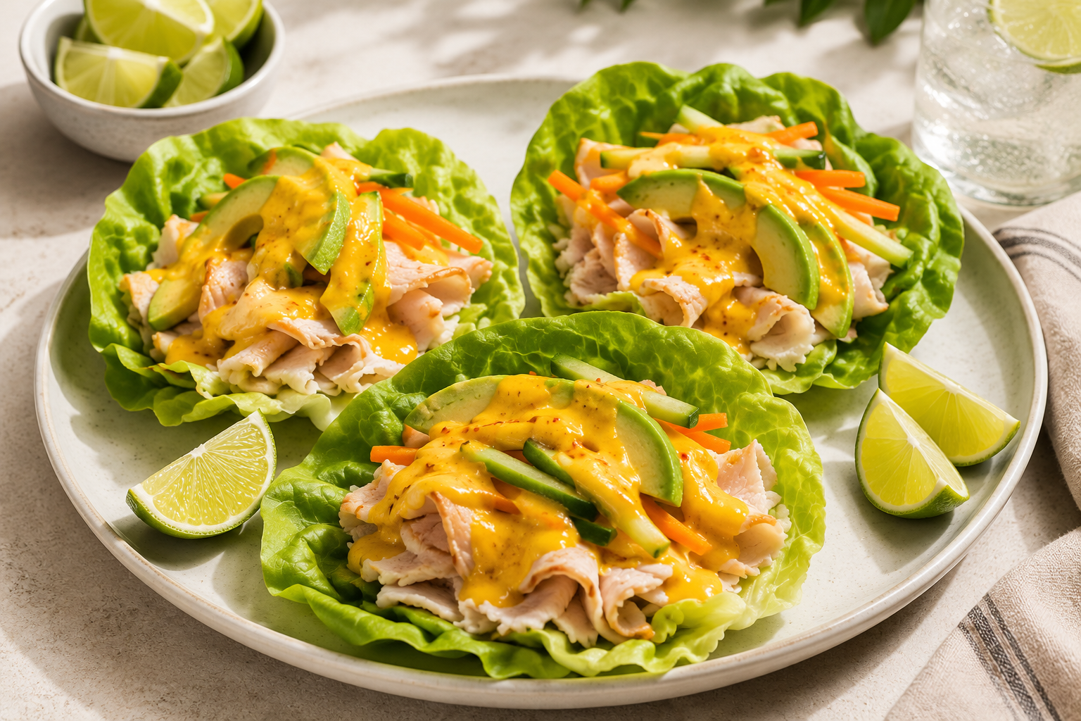 HOT ONES TROPICAL AMARILLO TURKEY LETTUCE WRAPS