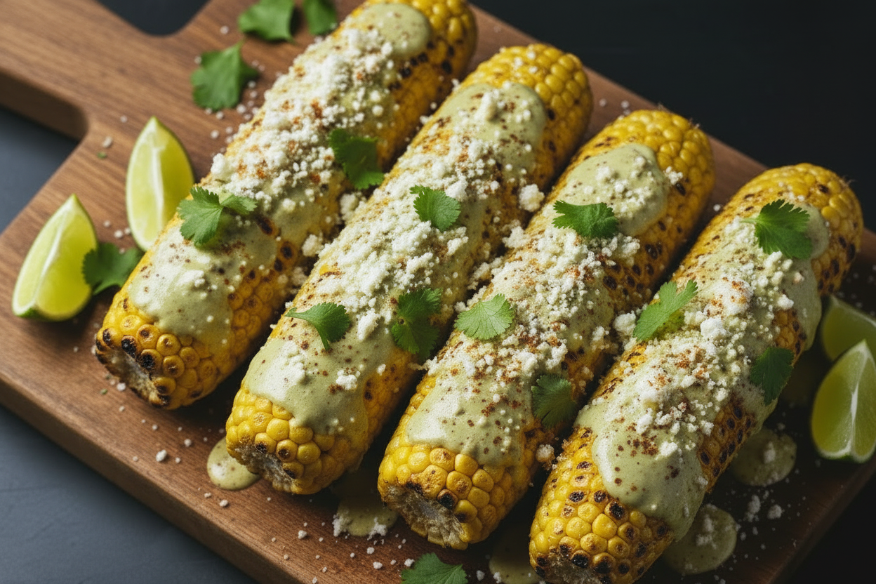 HOT ONES LOS CALIENTES VERDE GRILLED STREET CORN